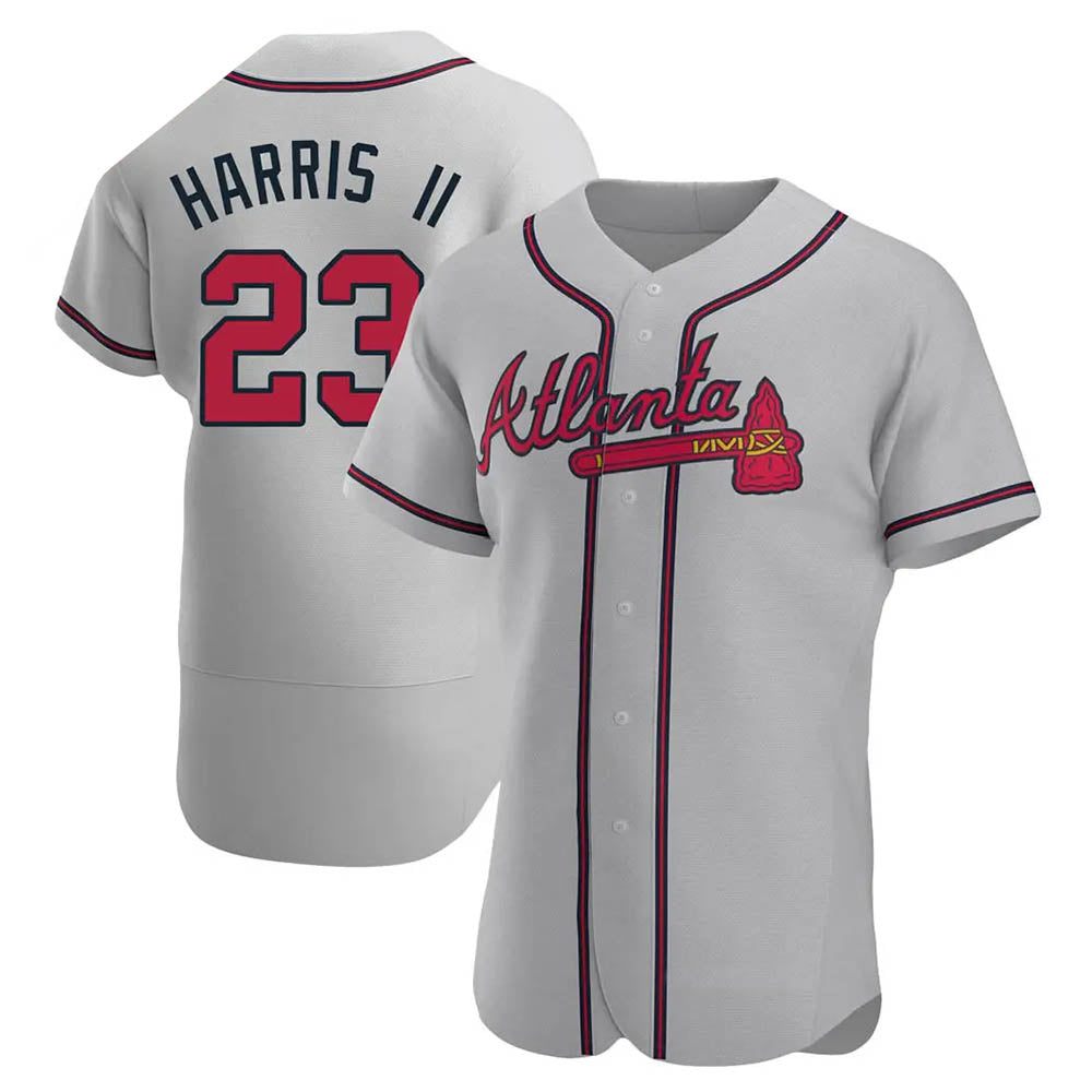 Choea A.Braves #23 Michael Harris II player Gray Authentic Road Stitched Jerseys