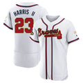 Choea A.Braves #23 Michael Harris II player White&Gold Authentic Program Stitched Jerseys
