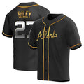 Choea A.Braves #27 Austin Riley Player Black&Gold Replica en Alternate Stitched Jerseys