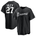 Choea A.Braves #27 Austin Riley Player Black&White Replica Stitched Jerseys
