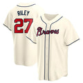 Choea A.Braves #27 Austin Riley Player Cream Replica Alternate Stitched Jerseys