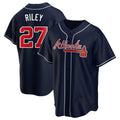 Choea A.Braves #27 Austin Riley Player Navy Replica Alternate Stitched Jerseys