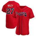 Choea A.Braves #27 Austin Riley Player Red Authentic Alternate Stitched Jerseys