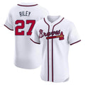 Choea A.Braves #27 Austin Riley Player White Elite Home Stitched Jerseys