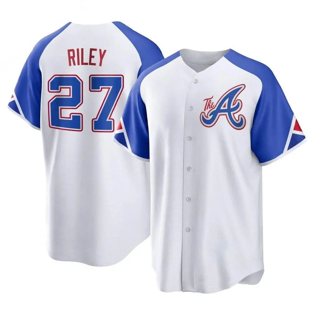 Choea A.Braves #27 Austin Riley Player White Replica City Connect Stitched Jerseys
