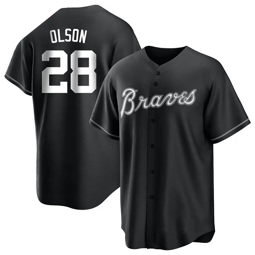 Choea A.Braves #28 Matt Olson Player Black&Gold Replica en Alternate Stitched Jerseys