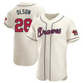 Choea A.Braves #28 Matt Olson Player Cream Authentic Alternate Stitched Jerseys