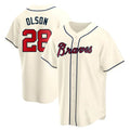 Choea A.Braves #28 Matt Olson Player Cream Replica Alternate Stitched Jerseys