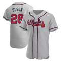 Choea A.Braves #28 Matt Olson Player Gray Authentic Road Stitched Jerseys