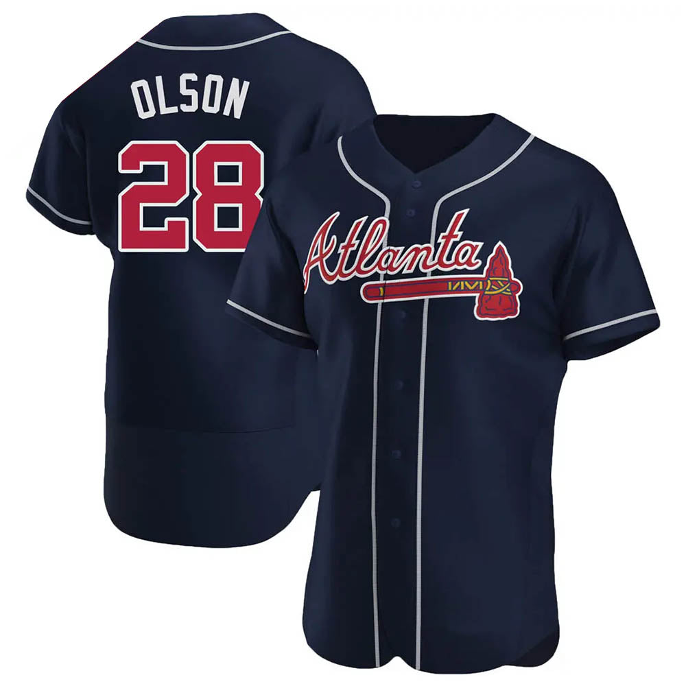Choea A.Braves #28 Matt Olson Player Navy Authentic Alternate Stitched Jerseys