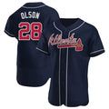 Choea A.Braves #28 Matt Olson Player Navy Authentic Alternate Stitched Jerseys