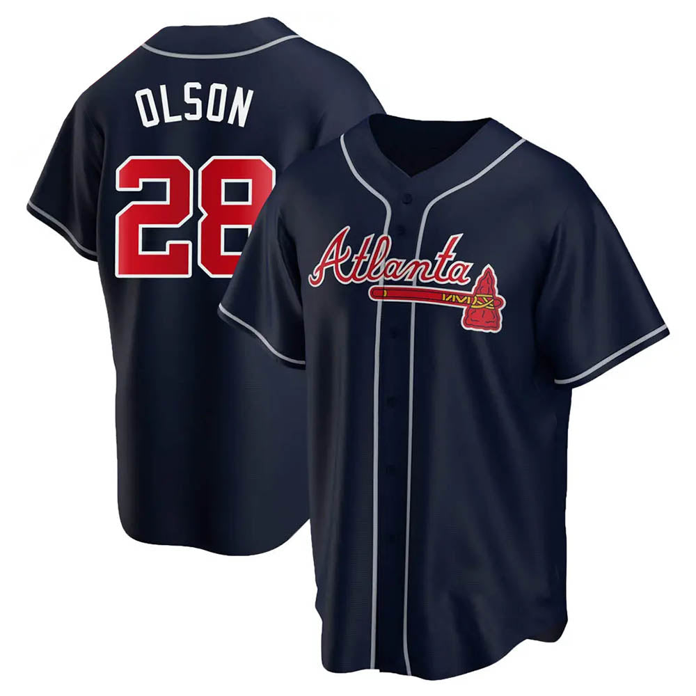 Choea A.Braves #28 Matt Olson Player Navy Replica Alternate Stitched Jerseys