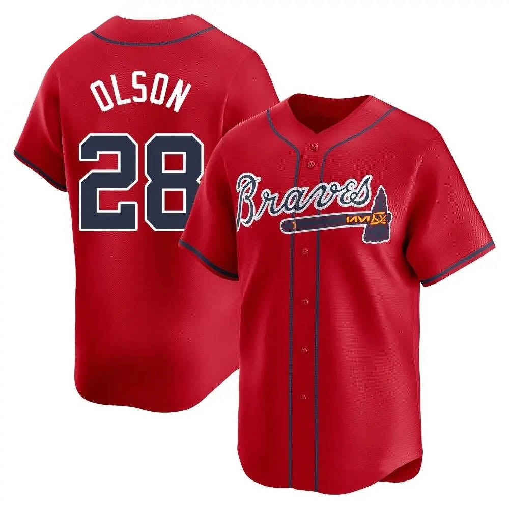 Choea A.Braves #28 Matt Olson Player Red Limited Alternate Stitched Jerseys