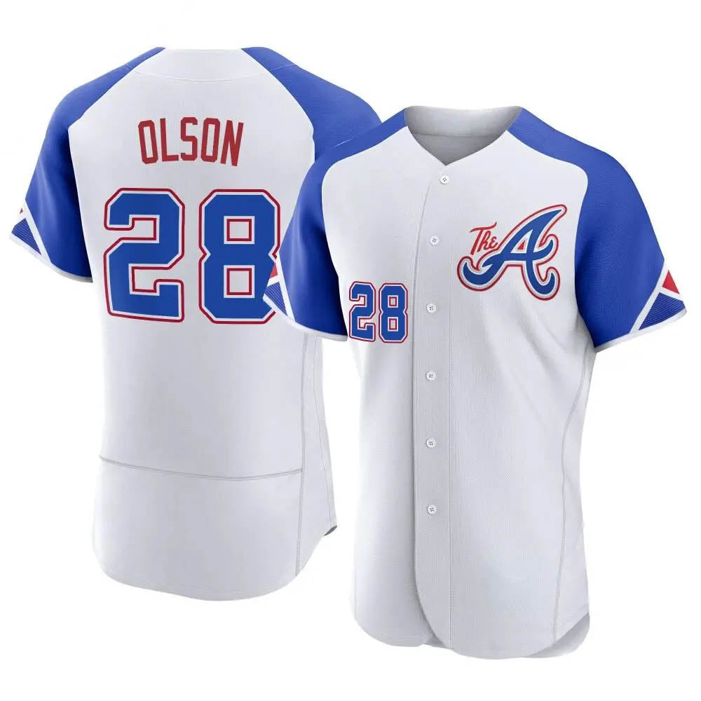 Choea A.Braves #28 Matt Olson Player White Authentic City Connect Stitched Jerseys