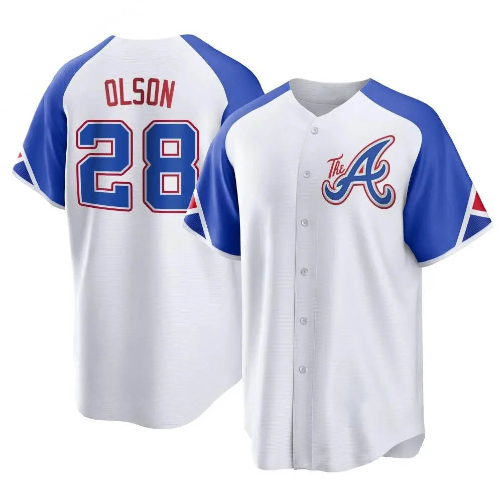 Choea A.Braves #28 Matt Olson Player White Replica City Connect Stitched Jerseys