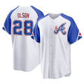 Choea A.Braves #28 Matt Olson Player White Replica City Connect Stitched Jerseys