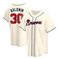 Choea A.Braves #30 Drake Baldwin player Cream Replica Alternate Stitched Jerseys