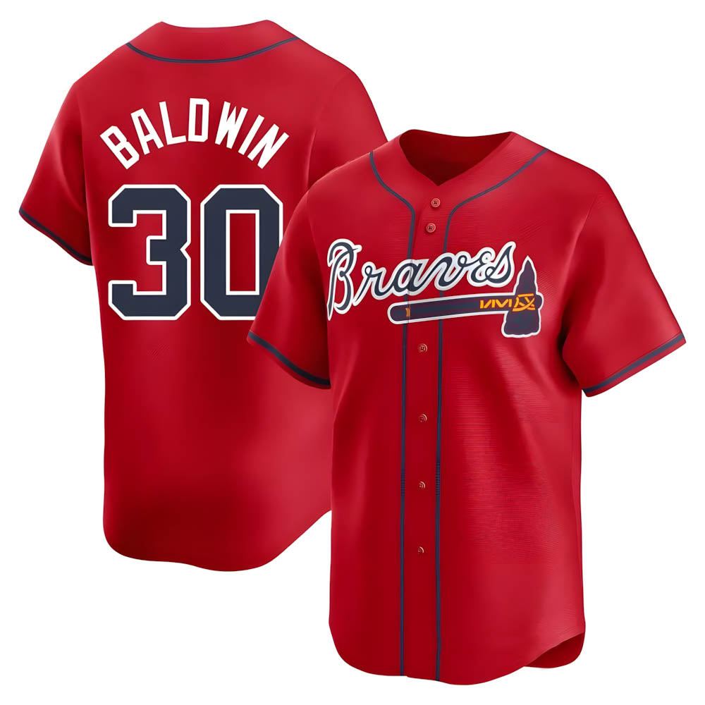 Choea A.Braves #30 Drake Baldwin player Red Limited Alternate Stitched Jerseys