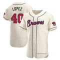 Choea A.Braves #40 Reynaldo Lopez player Cream Authentic Alternate Stitched Jerseys