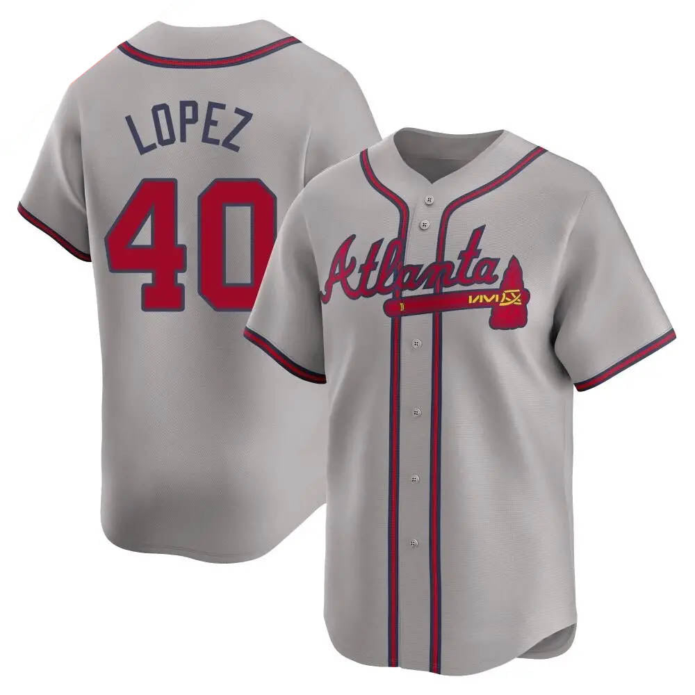 Choea A.Braves #40 Reynaldo Lopez player Gray Limited Away Stitched Jerseys