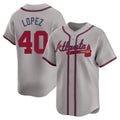 Choea A.Braves #40 Reynaldo Lopez player Gray Limited Away Stitched Jerseys