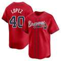 Choea A.Braves #40 Reynaldo Lopez player Red Limited Alternate Stitched Jerseys
