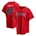 Choea A.Braves #40 Reynaldo Lopez player Red Replica Alternate Stitched Jerseys