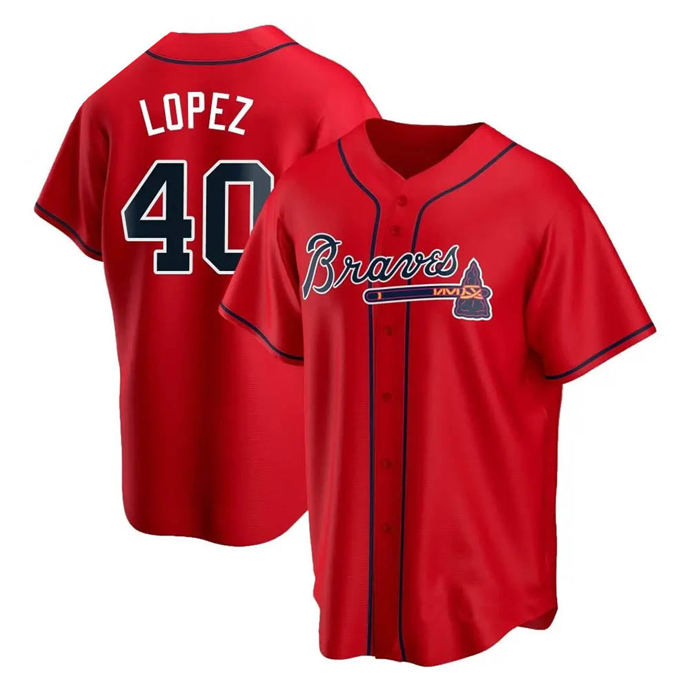 Choea A.Braves #40 Reynaldo Lopez player Red Replica Alternate Stitched Jerseys