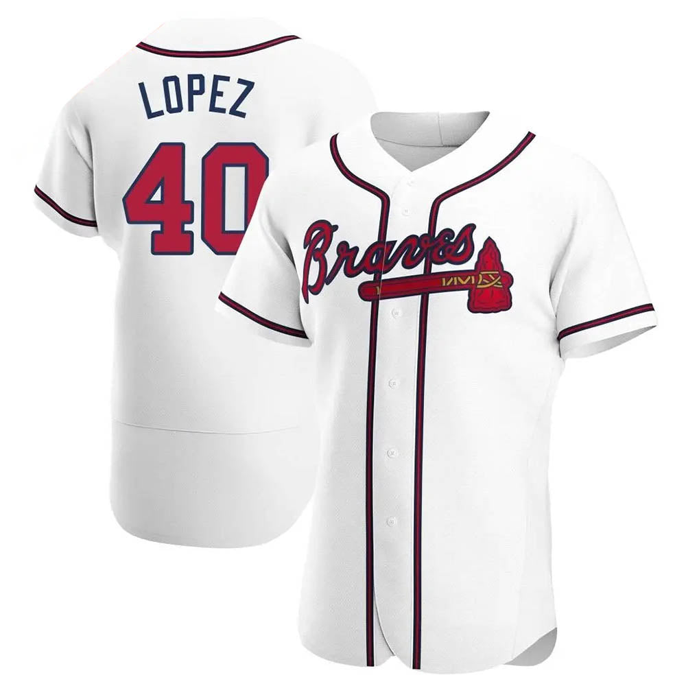 Choea A.Braves #40 Reynaldo Lopez player White Authentic Home Stitched Jerseys