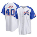 Choea A.Braves #40 Reynaldo Lopez player White Replica City Connect Stitched Jerseys