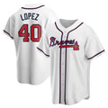 Choea A.Braves #40 Reynaldo Lopez player White Replica Home Stitched Jerseys