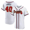 Choea A.Braves #40 Reynaldo Lopez player White&Gold Authentic Program Stitched Jerseys