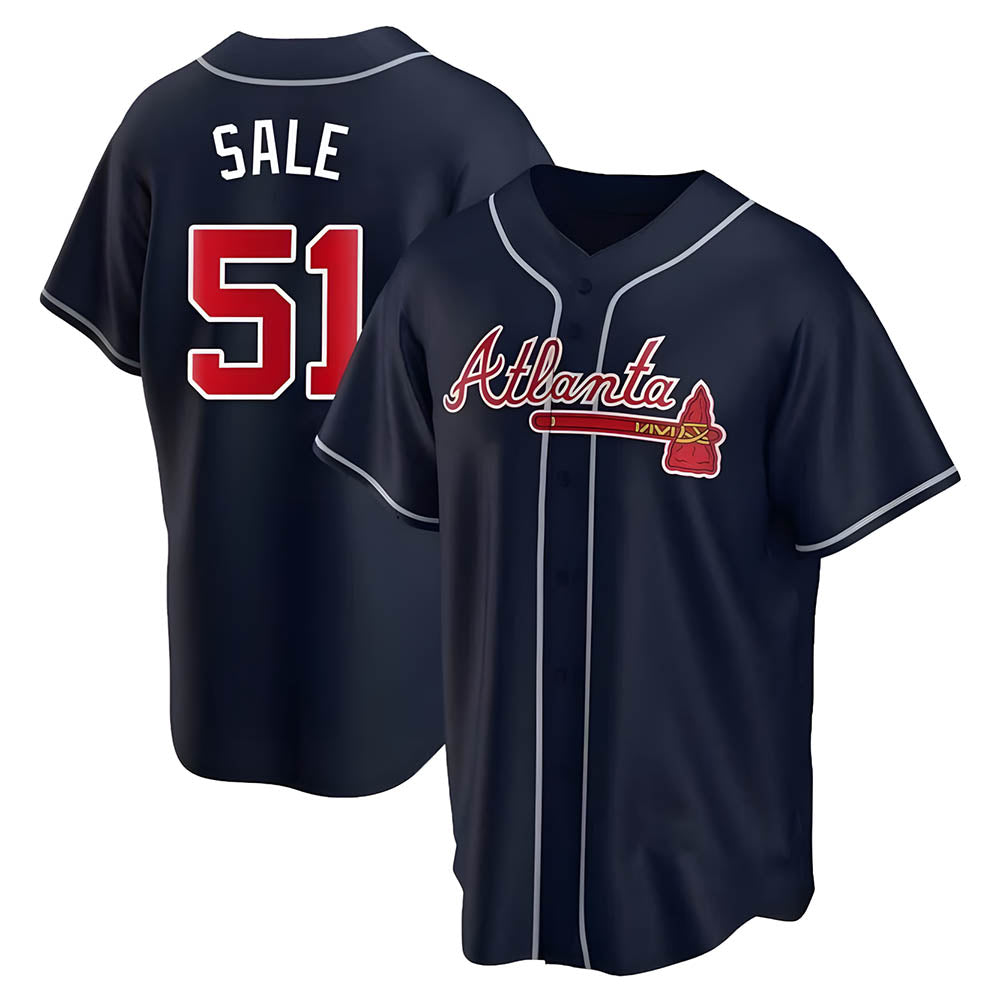 Choea A.Braves #51 Chris Sale Player Navy City Connect Stitched Jerseys