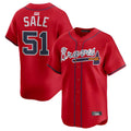 Choea A.Braves #51 Chris Sale Player Red Alternate Limited Stitched Jerseys