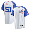 Choea A.Braves #51 Chris Sale Player White City Connect Limited Stitched Jerseys