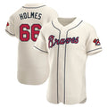 Choea A.Braves #66 Grant Holmes Player Cream Authentic Alternate Stitched Jerseys