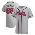 Choea A.Braves #66 Grant Holmes Player Gray Authentic Road Stitched Jerseys