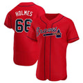 Choea A.Braves #66 Grant Holmes Player Red Authentic Alternate Stitched Jerseys