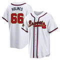 Choea A.Braves #66 Grant Holmes Player White&Gold Replica Program Stitched Jerseys