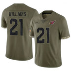 Choea A.Cardinals #21 Garrett Williams Player Olive Salute To Service Stitched Jerseys