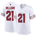 Choea A.Cardinals #21 Garrett Williams Player White Home Game Stitched Jerseys