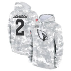 Choea A.Cardinals #2 Will Johnson Player Camo Salute to Service Hoodies Stitched Jerseys