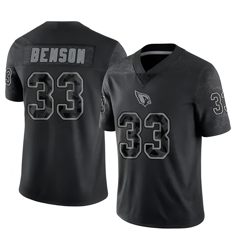 Choea A.Cardinals #33 Trey Benson Player Black RFLCTV Limited Stitched Jerseys