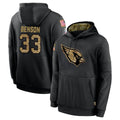 Choea A.Cardinals #33 Trey Benson Player Black Salute to Service Hoodies Stitched Jerseys