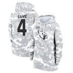Choea A.Cardinals #4 Jeremiyah Love Player Arctic Camo Salute to Service Hoodies Football Jerseys