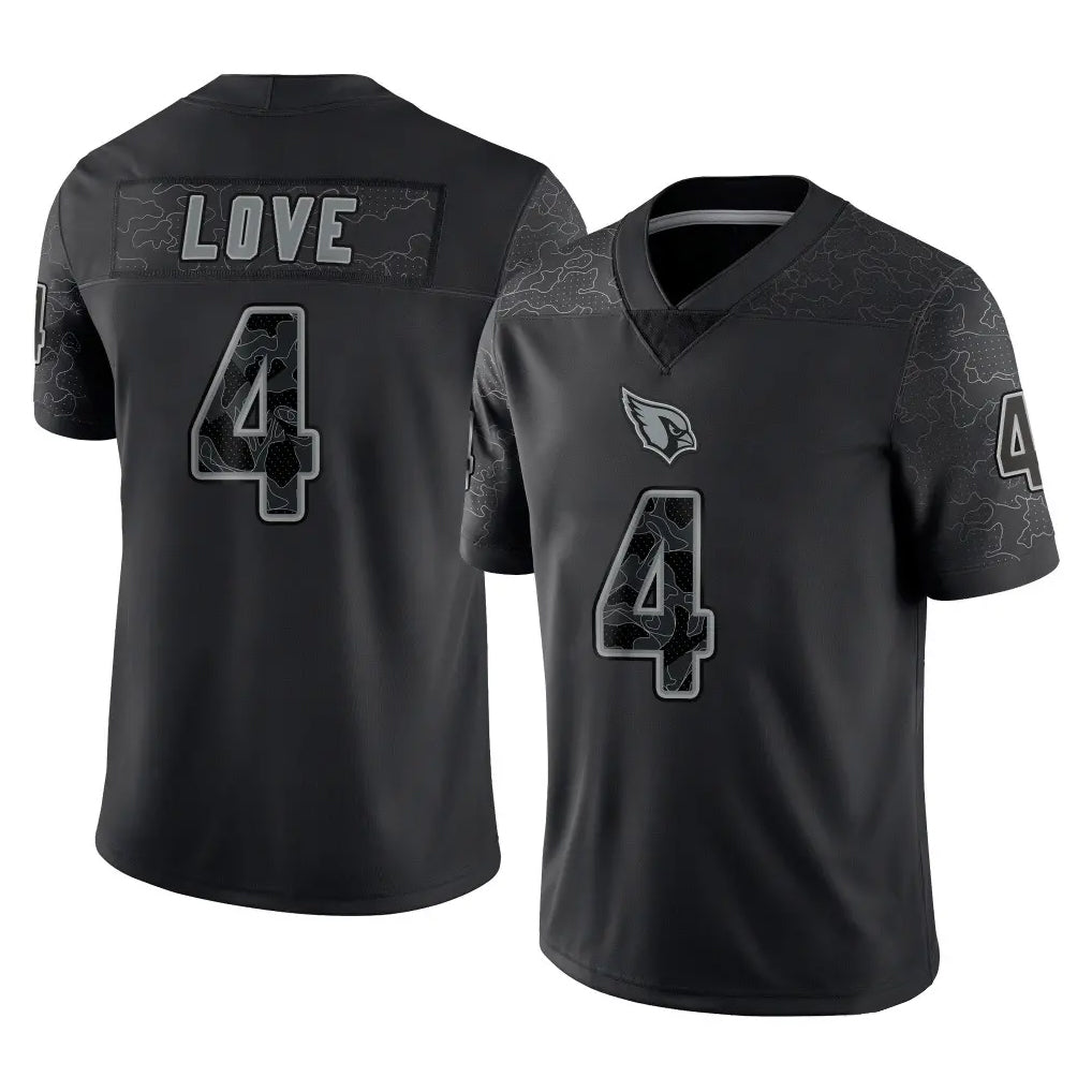 Choea A.Cardinals #4 Jeremiyah Love Player Black RFLCTV Limited Home Game Stitched Jerseys