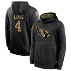 Choea A.Cardinals #4 Jeremiyah Love Player Black Salute to Service Limited Hoodies Football Jerseys