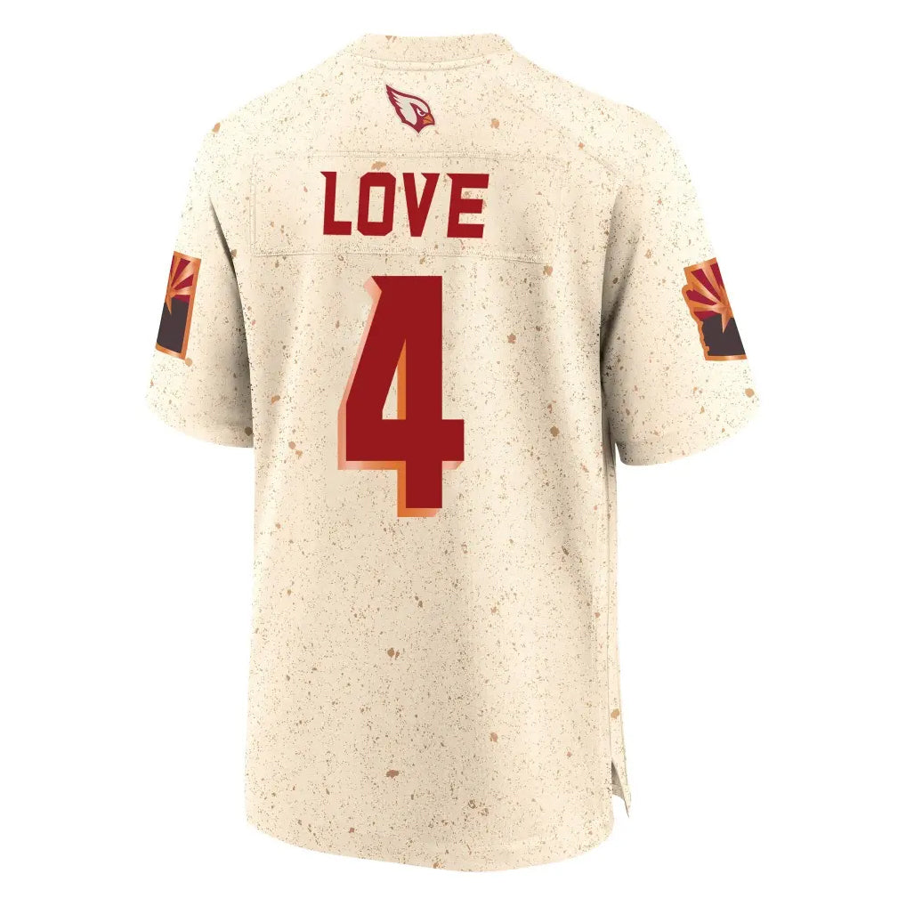 Choea A.Cardinals #4 Jeremiyah Love Player Cream Rivalries Collection Game Stitched Jerseys