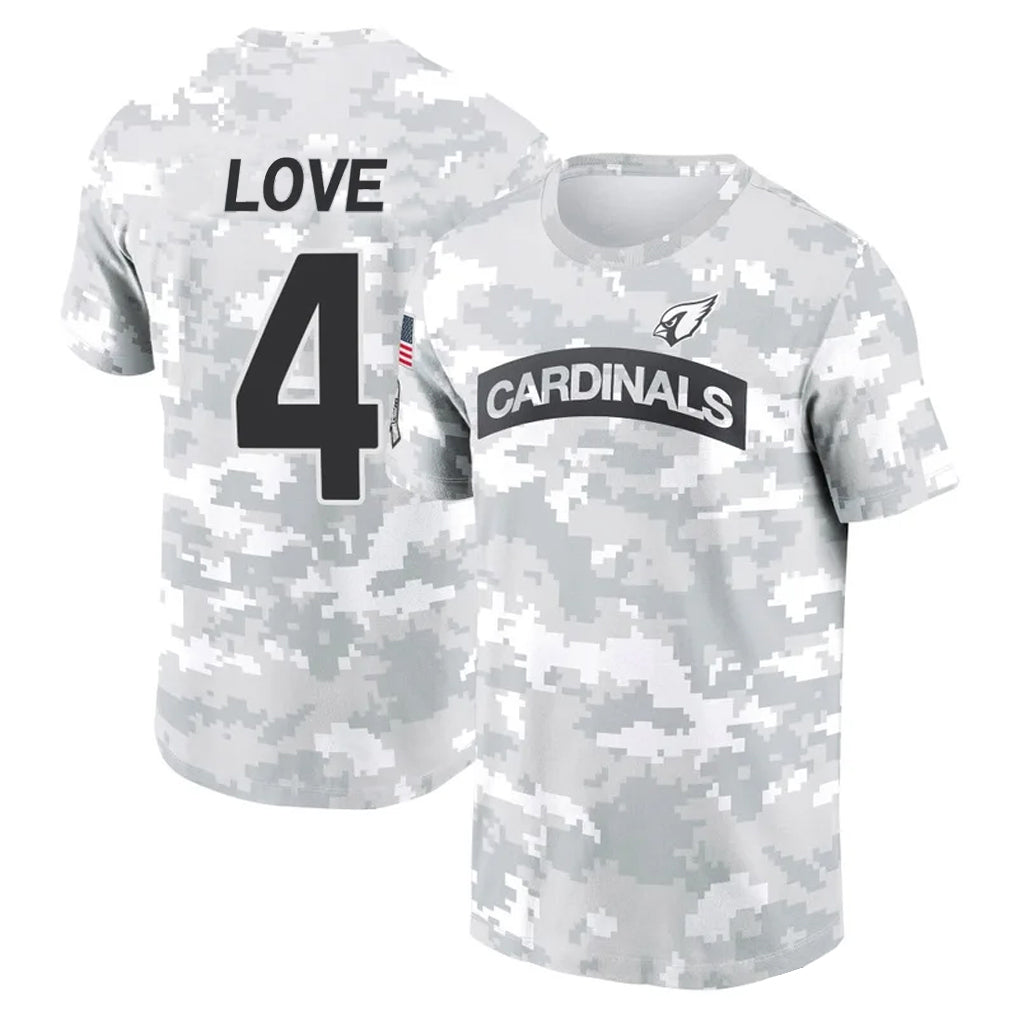 Choea A.Cardinals #4 Jeremiyah Love Player Salute to Service Hoodies & T-Shirts Football Jerseys