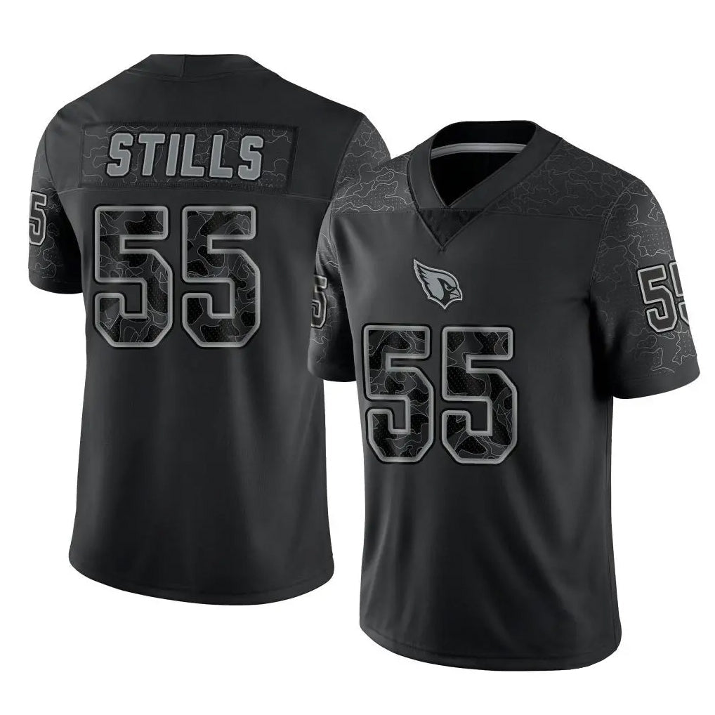 Choea A.Cardinals #55 Dante Stills Player Black RFLCTV Limited Home Game Stitched Jerseys